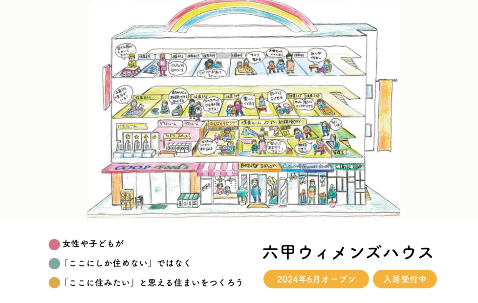 ~女性や子どもが「ここにしか住めない」ではなく 「ここに住みたい」と思える住まいをつくろう〜
	六甲ウィメンズハウス
	2024年6月オープン